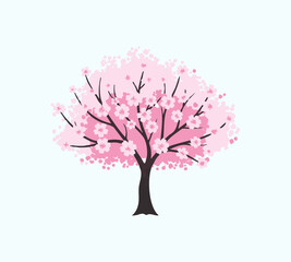Obraz premium stylized japanese sakura tree in spring