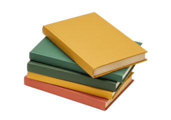 Isolated stack of hardback books in various colors perfect for education or reference material