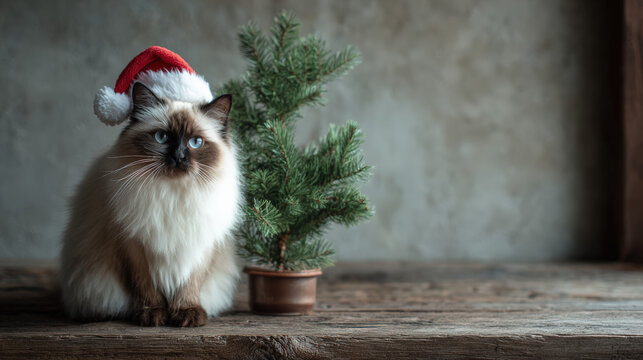 Festive cat celebration cozy indoor setting pet photography christmas spirit close-up whimsical decor