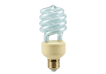 Isolated Energy-efficient compact fluorescent light bulb on seamless backdrop for web design use