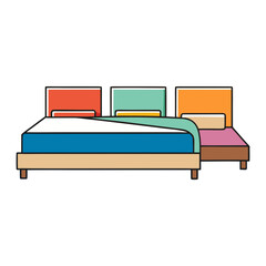 Modern bed customizable headboards colorful mattress options