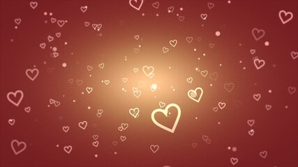 oldfashioned red landscape featuring drifting heart outlines and gentle illumination - Powered by Adobe