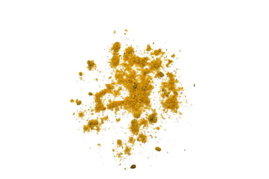 A dry mixture of ground spices such as turmeric, cloves, black pepper, and ginger.