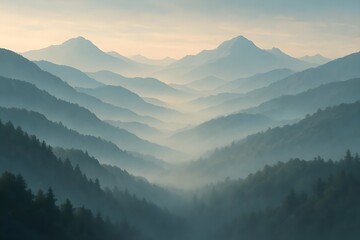 Fototapeta premium Misty Mountain Layers