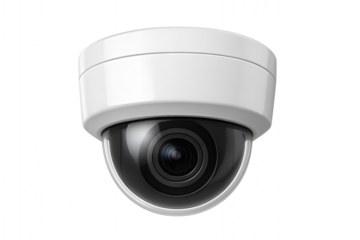 Modern CCTV Surveillance Camera Isolated on Transparent Background