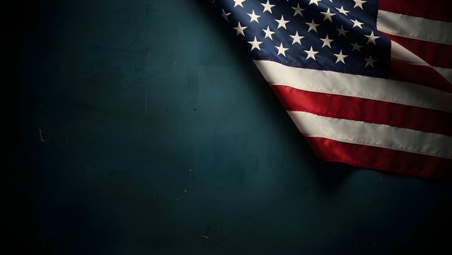 Patriotic American flag on dark textured background for Memorial Day