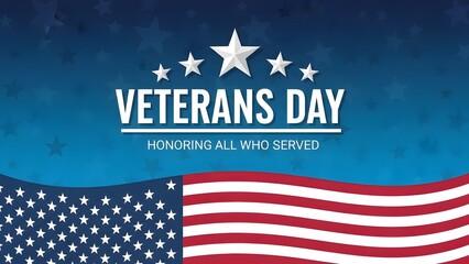 Celebrate Veterans Day honoring service with American flag and stars