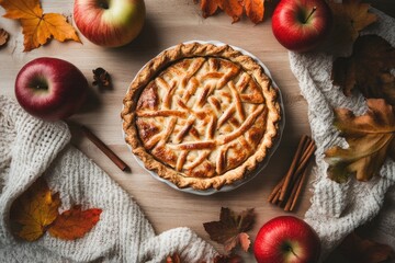 Savor the Flavor of a Homemade Apple Pie Enhanced with Beautiful Autumn Decor That Delights