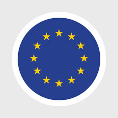 EU Flag Icon – Circle of Yellow Stars on Blue