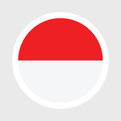 Indonesia Flag Icon – Red Over White Horizontal Design