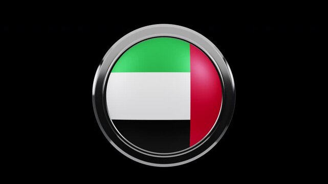 Waving flag of UAE United Arab emirates flag waving in the wind. National flag of UAE . Sign of dubai seamless loop animation.