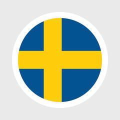 Obraz premium Sweden Flag Icon – Blue Field with Yellow Nordic Cross