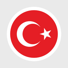 Turkey Flag Icon &ndash; Red Field with White Star and Crescent