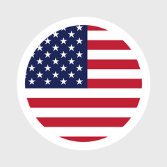 Fototapeta premium USA Flag Icon – Stars and Stripes in Circular Format