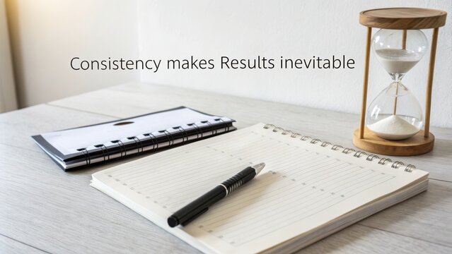 Minimal workspace with notebook and pen ready to plan