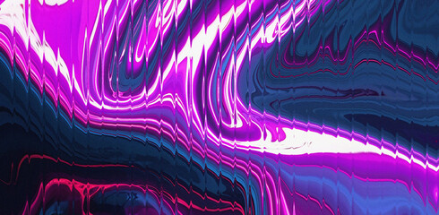 Vibrant neon waves dance across a deep blue sea, creating a mesmerizing and energetic abstract background, perfect for modern designs or creative projects