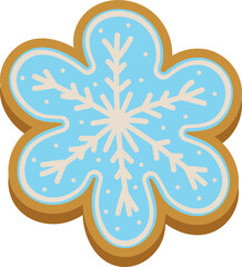 Illustration of a Snowflake Gingerbread Cookie