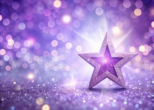 Purple block star with a sparkling pastel seamless pattern in a soft