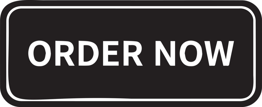 Black order now button isolated on white background