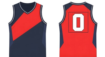 Vector Mockup of Australian Rules Football AFL Guernsey Front and Back View with Number 0