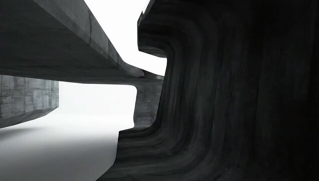 Abstract Modern Concrete Architecture Interior Design Flythrough Video