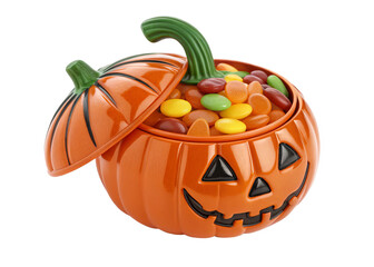 pumpkin-shaped-candy-box on a isolated transparent background	