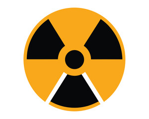 Radioactive symbol in orange and black for science education and safety guidelines in research