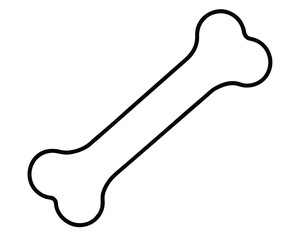 Fototapeta premium Simple cartoon bone outline vector illustration isolated on clean white background design element