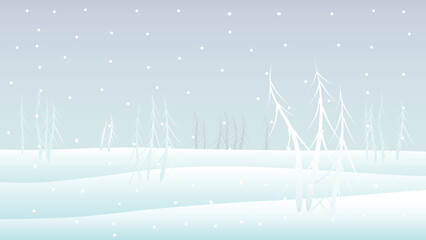 Christmas winter landscape background snow falling illustration background vector