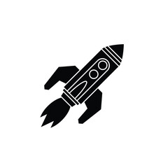 This silhouette icon represents a classic rocket, categorized as a space, startup, and innovation-themed icon. It illustrates the idea of launching, progress, exploration, and growth