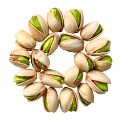 Vibrant Pistachios Arranged in Circle for Healthy Snack Photography