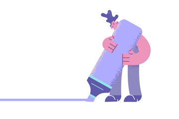 Drawing line with marker concept