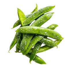Fresh Salted Sugar Snap Peas Isolated on White Background