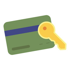 hotel card key flat icon