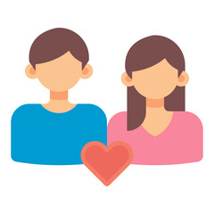 lovely couple in love flat icon