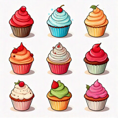 set of cupcakes