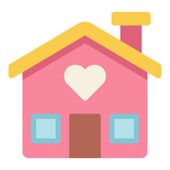 lovely house flat icon