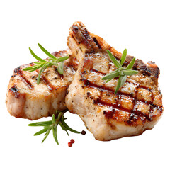 Delicious Grilled Pork Chops on Outdoor Barbecue - Rustic Cooking Scene