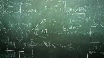 intense science classroom scene with intricate equations and graphical data - Powered by Adobe