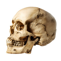 Detailed Human Skull Side View Isolated on White Background for Medical Illustrations