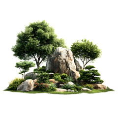 Exquisite Lush Garden Landscape Design Featuring Variety of Trees and Shrubs