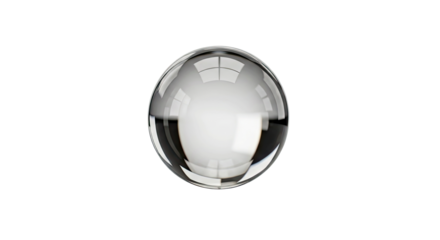 Premium 4K Stock Photo of a Highly Reflective Glass Sphere on a Clean White Background