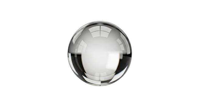 Premium 4K Stock Photo of a Highly Reflective Glass Sphere on a Clean White Background