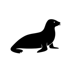 Mediterranean Monk Seal Silhouette,
