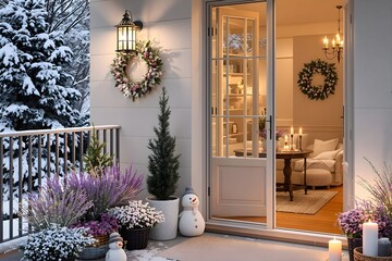 Ein gemütlicher, winterlicher Balkon