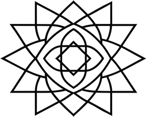 Elegant Geometric Mandala Art Black and White Design for Creative Projects