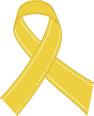 Yellow awareness ribbon with dashed lines resembling a road yellow ribbon highway