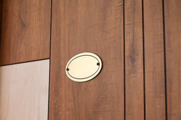 Fototapeta premium Room label on wooden door 