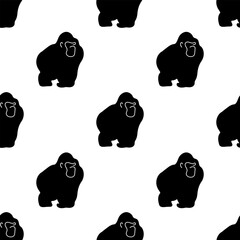 Fototapeta premium gorilla seamless pattern isolated on transparent background.