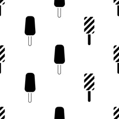 ice cream seamless pattern isolated on transparent background.